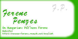 ferenc penzes business card